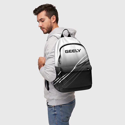 Рюкзак Geely градиент из белого в тёмный с полосами / 3D-принт – фото 5