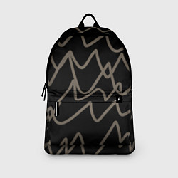 Рюкзак Кривые рукописные линии чёрно-коричневый, цвет: 3D-принт — фото 2