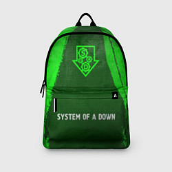 Рюкзак System of a Down - green gradient по-центру, цвет: 3D-принт — фото 2