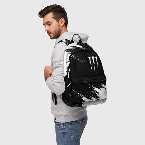 Рюкзак Monster energy краски штрихи белые / 3D-принт – фото 5