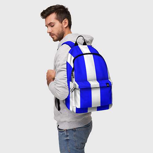 Рюкзак Color white blue line / 3D-принт – фото 5