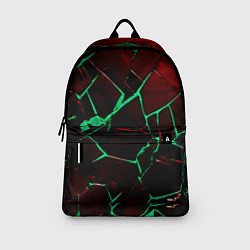 Рюкзак Битые плиты тёмно-красный с зелёным, цвет: 3D-принт — фото 2