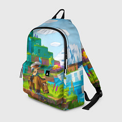 Рюкзак Майнкрафт - мальчик с гитарой на коне, цвет: 3D-принт