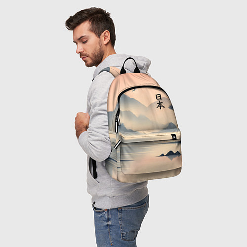Рюкзак Япония - туманное утро в горах / 3D-принт – фото 5