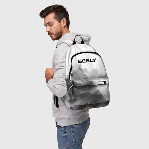Рюкзак Geely на сером абстрактном фоне / 3D-принт – фото 5