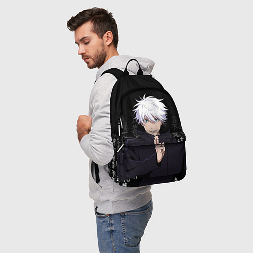 Рюкзак Годжо Сатору на фоне иероглифов / 3D-принт – фото 5