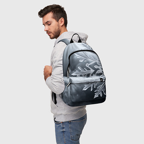 Рюкзак Снежинка на черно белое / 3D-принт – фото 5