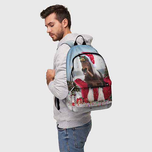 Рюкзак Новогодний конь / 3D-принт – фото 5