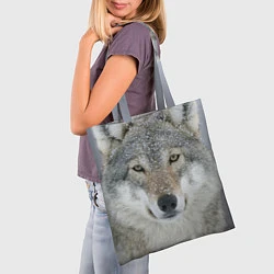Сумка-шопер Милый волк, цвет: 3D-принт — фото 2