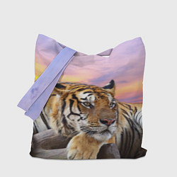 Сумка-шопер Тигр на закате, цвет: 3D-принт