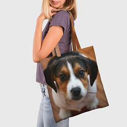 Сумка-шопер Глазастый щенок, цвет: 3D-принт — фото 2