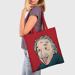 Сумка-шопер Альберт Эйнштейн: Поп-арт, цвет: 3D-принт — фото 2