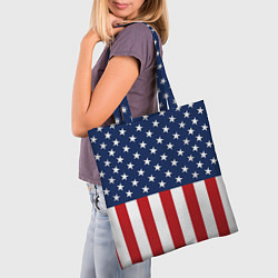 Сумка-шопер Флаг США, цвет: 3D-принт — фото 2