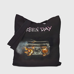 Сумка-шопер Green Day магнитофон в огне, цвет: 3D-принт