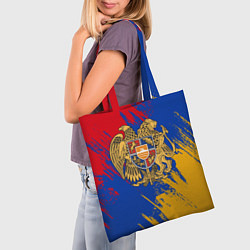 Сумка-шопер Герб и флаг Армении, цвет: 3D-принт — фото 2