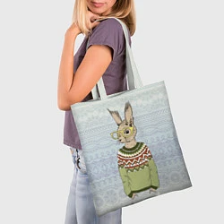 Сумка-шопер Кролик хипстер, цвет: 3D-принт — фото 2