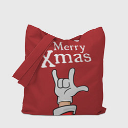 Сумка-шопер Merry Xmas - Santas hand, цвет: 3D-принт