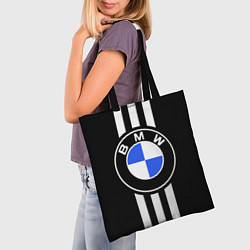 Сумка-шопер BMW: White Strips, цвет: 3D-принт — фото 2