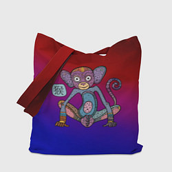 Сумка-шопер Неоновый год обезьяны, цвет: 3D-принт