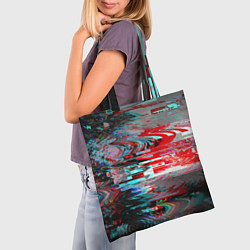 Сумка-шопер Glitch effect, цвет: 3D-принт — фото 2