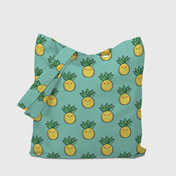 Сумка-шопер Веселые ананасы, цвет: 3D-принт