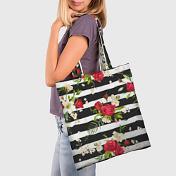 Сумка-шопер Розы и орхидеи, цвет: 3D-принт — фото 2