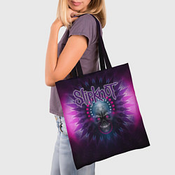 Сумка-шопер Slipknot: Neon Skull, цвет: 3D-принт — фото 2