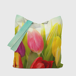 Сумка-шопер Цветущие тюльпаны, цвет: 3D-принт