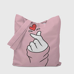Сумка-шопер Я тебя люблю - корейское сердечко, цвет: 3D-принт