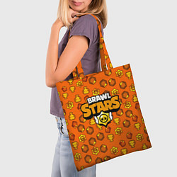 Сумка-шопер Brawl Stars: Orange Team, цвет: 3D-принт — фото 2