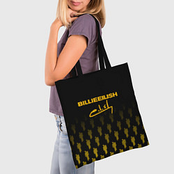Сумка-шопер Billie Eilish: Yellow & Black Autograph, цвет: 3D-принт — фото 2