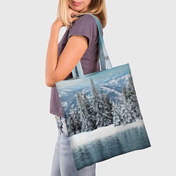 Сумка-шопер Зимний лес, цвет: 3D-принт — фото 2