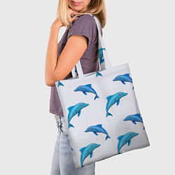 Сумка-шопер Рай для дельфина, цвет: 3D-принт — фото 2