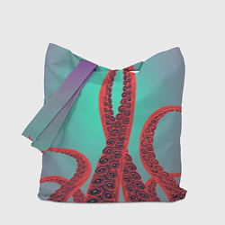 Сумка-шопер Красные щупальца осминога, цвет: 3D-принт