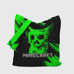 Сумка-шопер MINECRAFT CREEPER CAT, цвет: 3D-принт