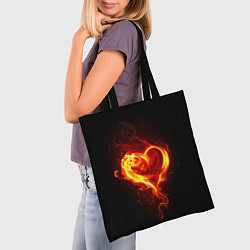 Сумка-шопер Пламенное сердце, цвет: 3D-принт — фото 2