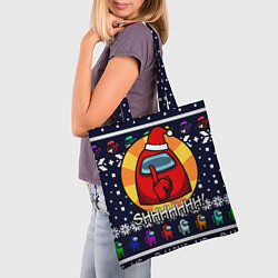 Сумка-шопер AMONG US CHRISTMAS 2, цвет: 3D-принт — фото 2