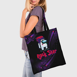 Сумка-шопер Among Us Rock Star, цвет: 3D-принт — фото 2