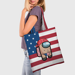 Сумка-шопер Among Us American Boy Z, цвет: 3D-принт — фото 2