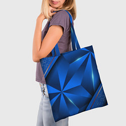 Сумка-шопер 3D абстрактные фигуры BLUE, цвет: 3D-принт — фото 2
