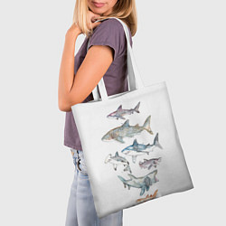 Сумка-шопер Акулы, цвет: 3D-принт — фото 2