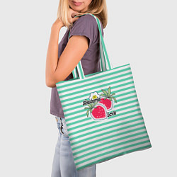 Сумка-шопер Цветы и ягоды земляники, цвет: 3D-принт — фото 2