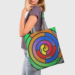 Сумка-шопер Маечная спираль мозаика, цвет: 3D-принт — фото 2