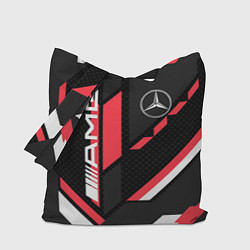 Сумка-шопер MERCEDES-BENZ AMG GEOMETRY STRIPES RED, цвет: 3D-принт