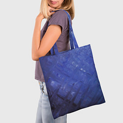 Сумка-шопер Синие акварельные мазки, цвет: 3D-принт — фото 2
