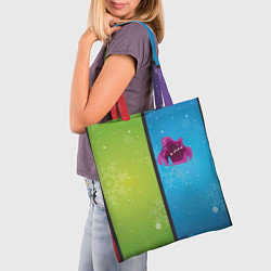 Сумка-шопер Цветное рождество Snowflake, цвет: 3D-принт — фото 2