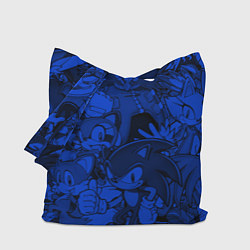 Сумка-шопер SONIC BLUE PATTERN СИНИЙ ЁЖ, цвет: 3D-принт