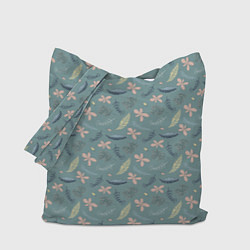Сумка-шоппер Цветочный принт Декоративный винтажный узор с цвет