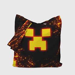 Сумка-шопер ОГНЕННЫЙ КРИПЕР, МАЙНКРАФТ, цвет: 3D-принт
