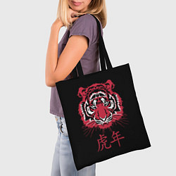 Сумка-шопер Год тигра: китайский гороскоп, цвет: 3D-принт — фото 2